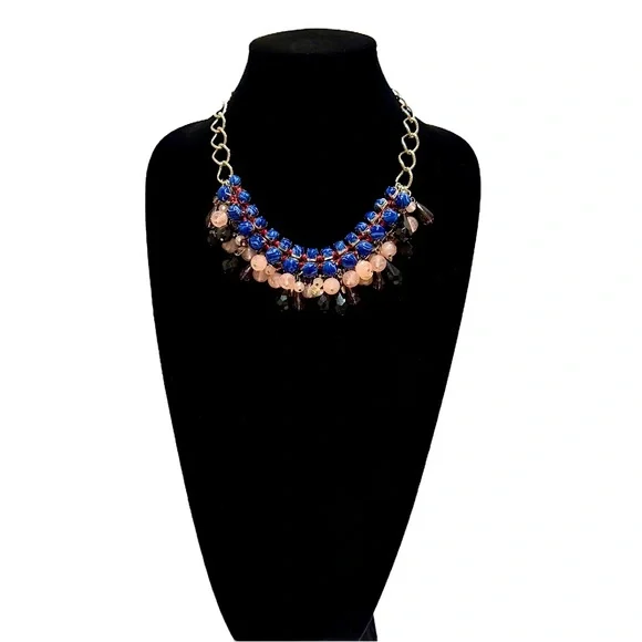 SWEET TREAT | TALBOTS Pink & Blue Bauble Beaded Statement Necklace | NWOT - Picture 5 of 7